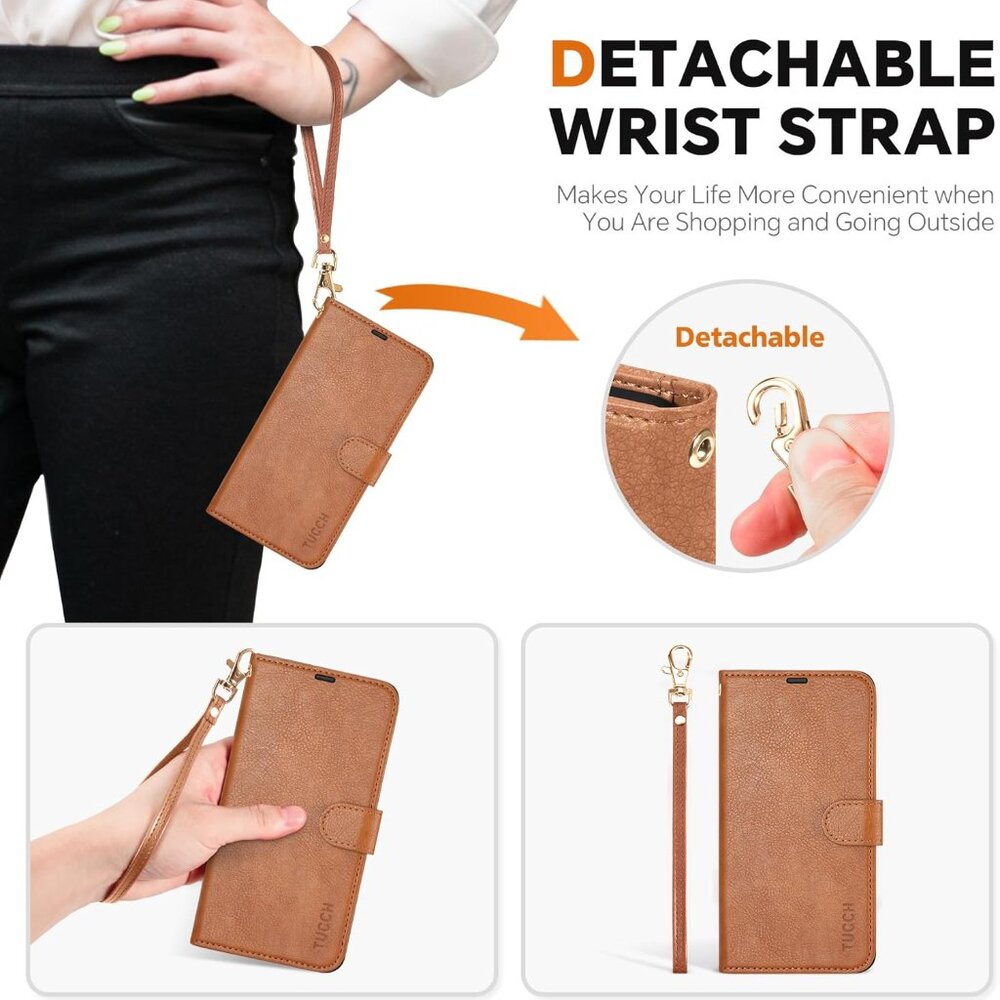 Samsung Galaxy S25 Ultra Wallet Case RFID Blocking Magnetic Detachable Folio - Picture 10 of 12